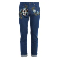 Quần Jean Nam Gucci Angry Cat 430368 Màu Xanh Họa Tiết Size 34
