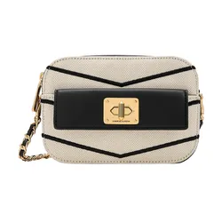 Túi Đeo Chéo Nữ Charles & Keith CNK Eleni Canvas Chevron Zip Crossbody Bag Multi 80671632 Phối Màu