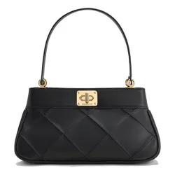 Túi Xách Nữ Charles & Keith CNK Eleni Quilted Shoulder Bag Black 50671630 Màu Đen