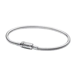 Vòng Đeo Tay Nữ Pandora Moments Sliding Magnetic Clasp Snake Chain Bracelet 590122C00 Màu Bạc Size 19