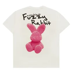 Áo Phông Acmé De La Vie ADLV Doodle Fuzzy Rabbit ADLV-24SS-SSAZFR-CRM Tshirt Màu Trắng Kem