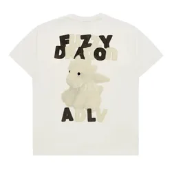Áo Phông Acmé De La Vie ADLV Fuzzy Font Dragon Short Sleeve T-Shirt Màu Trắng Kem