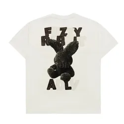 Áo Phông Acmé De La Vie ADLV Fuzzy Font Rabbit Short Sleeve T-Shirt Màu Trắng Kem