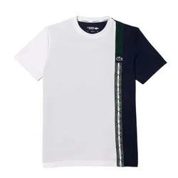 Áo Phông Nam Lacoste Recycled Fabric Tennis T-Shirt TH1784 - MRI Màu Trắng/Navy Size 3