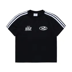 Áo Phông Nữ Acmé De La Vie ADLV Circle Symbol Track Crop T-Shirt Màu Đen