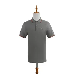 Áo Polo Nam Bally Viền Cổ Thêu Chữ Trước Ngực 603843 Màu Xám Size XS