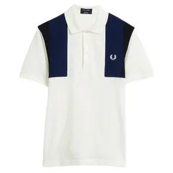 Áo Polo Nam Fred Perry Towelling Panel Polo Shirt Màu Trắng Size S