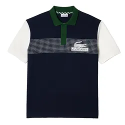 Áo Polo Nam Lacoste Men's Loose Fit Organic Cotton Shirt PH7822 E3L Màu Xanh Trắng