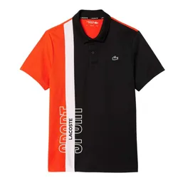 Áo Polo Nam Lacoste Regular Fit Recycled Knit Tennis Shirt DH1092 LIZ Màu Đen/Cam Size 4