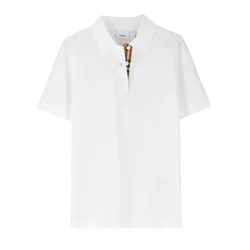 Áo Polo Nữ Burberry Malleco Check Polo 8073932 Màu Trắng Size S