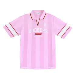 Áo Polo Nữ MLB Varsity Los Angeles Dodgers TShirt 3FTSV1743 07PKP Light Pink Màu Hồng Nhạt