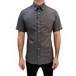 Áo Sơ Mi Nam Burberry Charcoal Short Sleeve Shirt 8004229 Màu Xám Size S