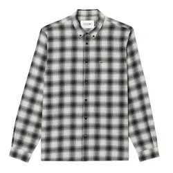 Áo Sơ Mi Nam Lacoste Blend Checked Flannel Shirt CH1868 - KBR Màu Đen Trắng Size 38