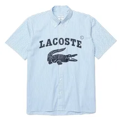 Áo Sơ Mi Unisex Lacoste Heritage Striped Poplin Chemisette CH2787-51 Kẻ Xanh Size XS