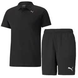 Bộ Quần Áo Cộc Tay Nam Puma Polo Shirt And Shorts 521933/588885 Màu Đen Size L