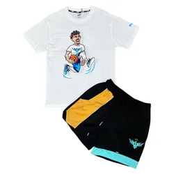 Bộ Quần Áo Thể Thao Nam Puma Melo Hornet Caricature In Multi Rare Ralph Short Màu Trắng Đen Size S