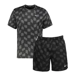 Bộ Thể Thao Nam Nike Dri-Fit Miler & Challenger Short Set Chequered Màu Đen Size S