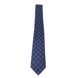 Cà Vạt Nam Gucci GG Silk Tie Màu Xanh Navy