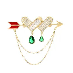 Cài Áo Nữ Meri Cupid's Heart BR710 Màu Vàng Gold