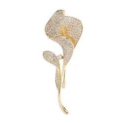 Cài Áo Nữ Meri Golden Tulip BR158 Màu Vàng/Trắng