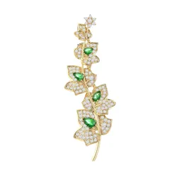 Cài Áo Nữ Meri Ivy Leaf BR717 Màu Vàng Gold