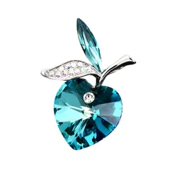 Cài Áo Nữ Meri Jade Heart BR706 Màu Bạc/Xanh