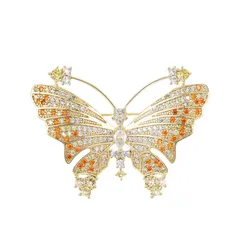 Cài Áo Nữ Meri Monarch Butterfly BR711 Màu Vàng Gold