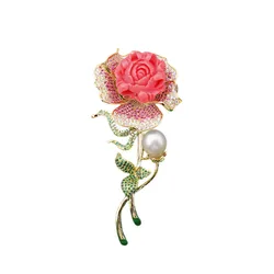 Cài Áo Nữ Meri Pink Flower BR731 Màu Vàng/Hồng