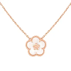 Dây Chuyền Nữ Vancleef & Arpels Lucky Spring Pendant, Plum Blossom 18K Rose Gold VCARP9 Màu Vàng Hồng