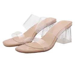 Dép Cao Gót Nữ Pazzion Alexandra Neutral Clear Strap Heels 01625510AL34 Màu Be