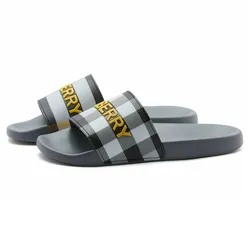 Dép Nam Burberry Check-Strap Flip Flops 8062958 Màu Xám Size 39