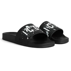 Dép Nam DSquared2 Black Icon Slip-on Slides FFM0023172055732124 Màu Đen Size 42