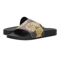 Dép Versace Collection Yellow Motifs Slides Màu Đen Vàng Size 39