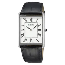 Đồng Hồ Nam Seiko Tank Quartz SWR049 Màu Đen Bạc