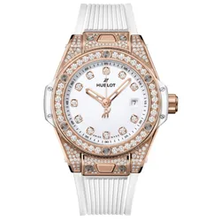 Đồng Hồ Nữ Hublot Big Bang One Click King Gold White Pavé 33mm 485.OE.2210.RW.1604 Màu Trắng/ Vàng Hồng