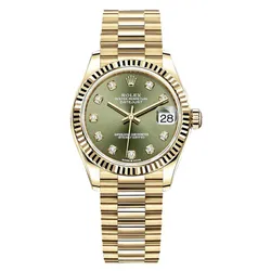 Đồng Hồ Nữ Rolex Datejust 31mm Yellow Gold Dial Olive Green Màu Xanh Vàng