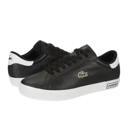 Giày Thể Thao Nam Lacoste Men's Powercourt Leather Trainers 41SMA0028 312 Màu Đen Size 40.5