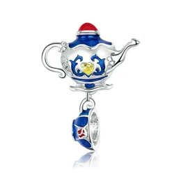 Hạt Vòng Charm Nữ Lili Jewelry Đính Đá CZ Câu Chuyện Cổ Tích Talia LILI_087443 Ấm Trà Màu Xanh Bạc