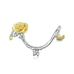 Hạt Vòng Charm Nữ Lili Jewelry Đính Đá CZ Câu Chuyện Cổ Tích Talia LILI_087443 Cành Mai Màu Vàng Bạc