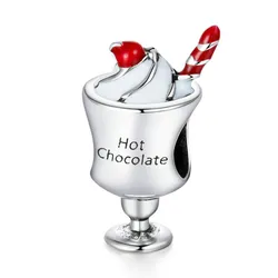 Hạt Vòng Charm Nữ Lili Jewelry Đính Đá CZ Chocolate LILI_084869 Ly Kem Màu Bạc