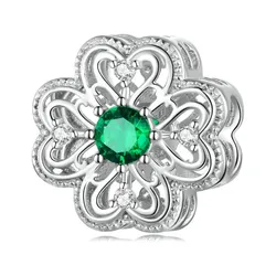Hạt Vòng Charm Nữ Lili Jewelry Đính Đá CZ Cỏ 4 Lá May Mắn Daleyza LILI_088590 1 Màu Xanh Bạc