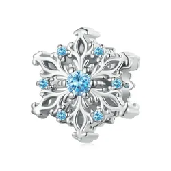 Hạt Vòng Charm Nữ Lili Jewelry Đính Đá CZ Hình Bông Hoa Tuyết Aviana LILI_086892 3 Màu Xanh Bạc