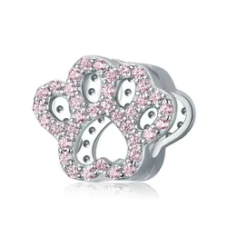Hạt Vòng Charm Nữ Lili Jewelry Đính Đá CZ Hình Thú Cưng My Friend LILI_085162 11 Màu Bạc Phối Hồng