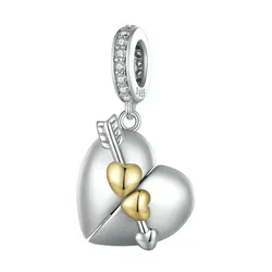 Hạt Vòng Charm Nữ Lili Jewelry Đính Đá CZ Hình Trái Tim Đóng Mở Marley LILI_089557 Màu Bạc