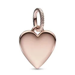 Hạt Vòng Charm Pandora Engravable Heart Tag Pendant 388914C00 Màu Vàng Hồng