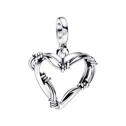 Hạt Vòng Charm Pandora ME Wire Heart Medallion Charm 792526C00 Màu Bạc
