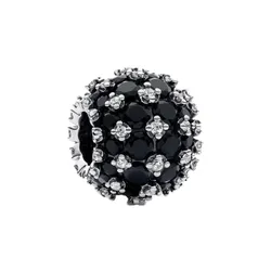 Hạt Vòng Charm Pandora Sparkling Pavé Round Black Charm 792630C04 Màu Đen