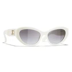 Kính Mát Chanel Cat Eye Sunglasses CH5513 1255S6 Màu Trắng