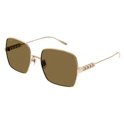 Kính Mát Gucci GG1434S 002 Lettering Logo Sunglasses Màu Vàng Nâu