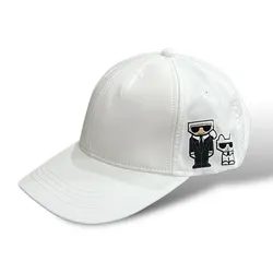 Mũ Karl Lagerfeld Paris White Baseball Hat Embroidered Karl & Choupette Màu Trắng